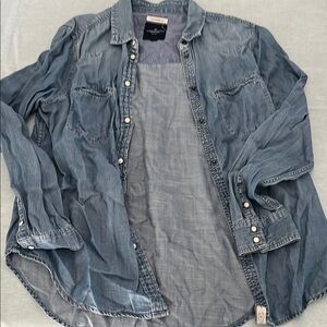 American Eagle Outfitters Light Blue Denim Shirt